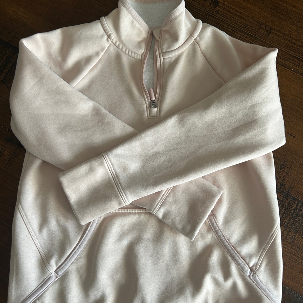 XS/6 Athleta Girl long sleeve quarter zip long sleeved light pink